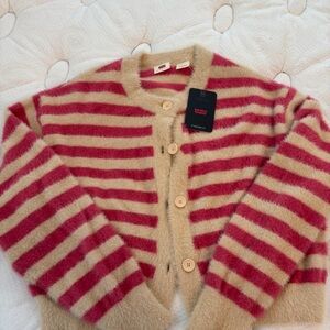 Levi's Red and Tan Striped Cardigan
